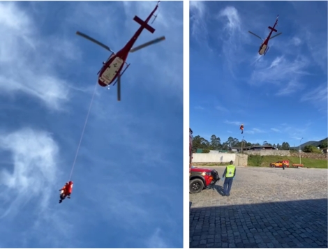 Bombeiros resgatam mulher ferida em trilha no Morro do Cambirela